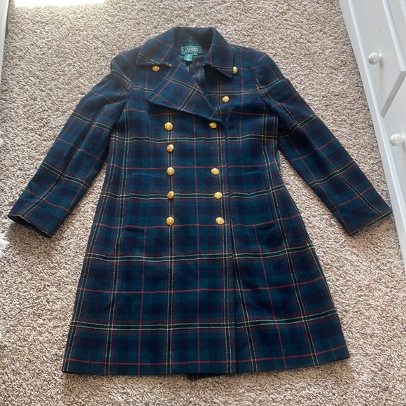 (SOLD) Long Ralph Lauren Wool Plaid Coat - Picture 7 of 13